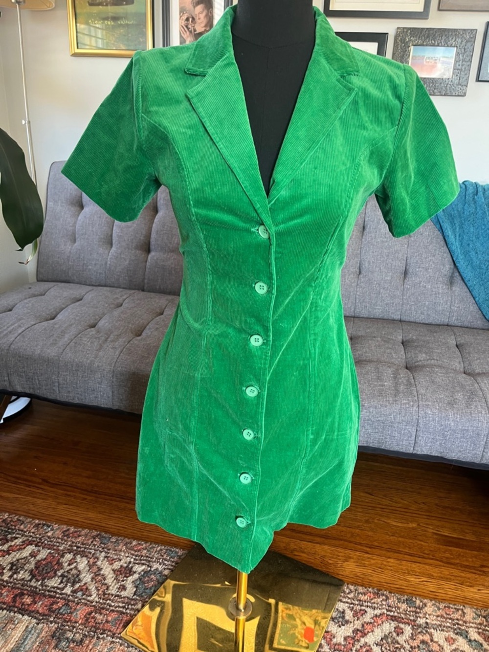 ROLLA'S Emerald Green Corduroy Dress size Small